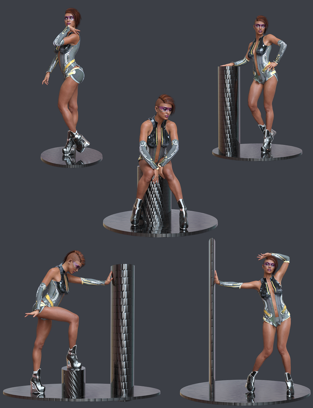 Cyberpunked Poses For Genesis 8 Female Cyberpunked Poses For Genesis 8 Female by: Ensary, 3D Models by Daz 3D