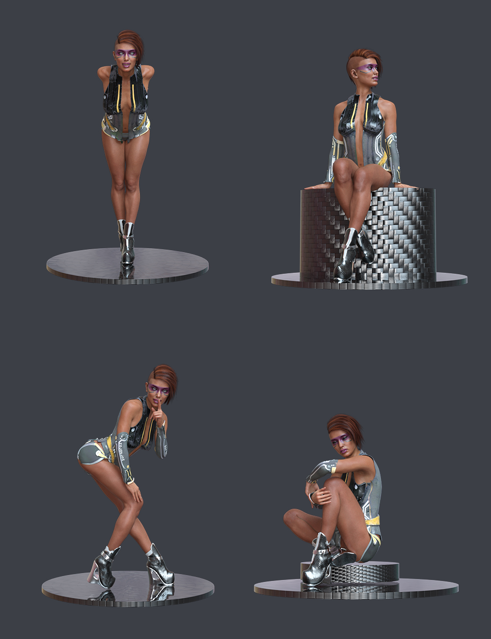 Cyberpunked Poses For Genesis 8 Female by: Ensary, 3D Models by Daz 3D