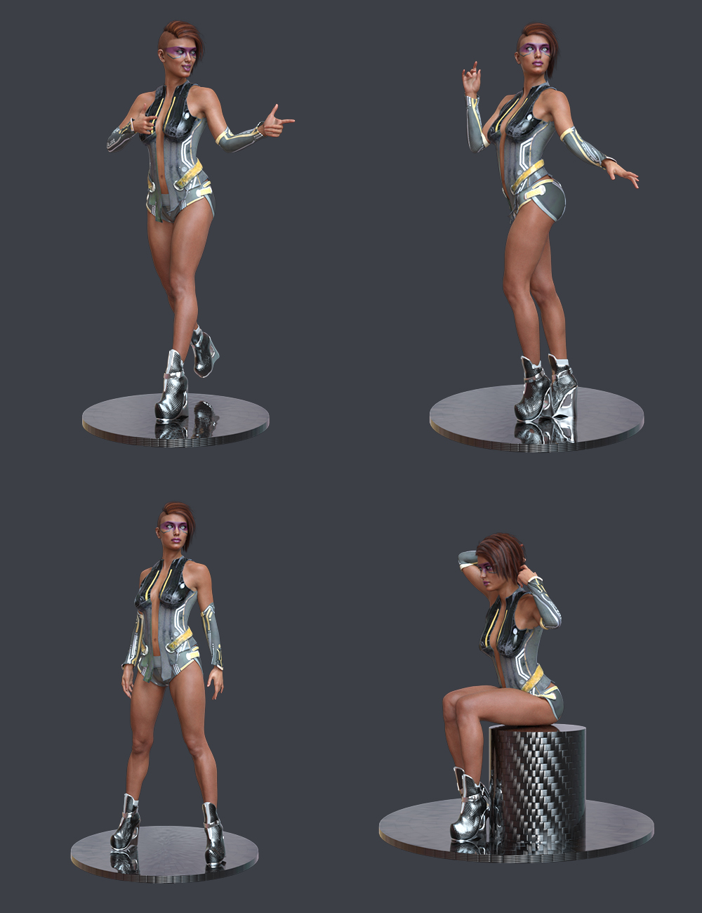 Cyberpunked Poses For Genesis 8 Female by: Ensary, 3D Models by Daz 3D
