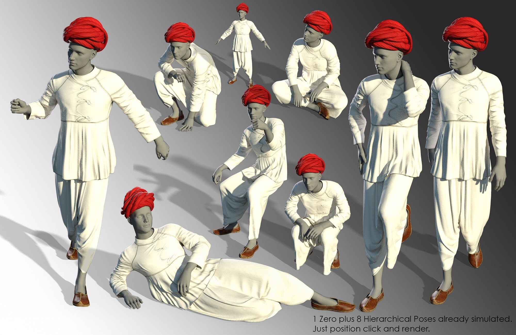dForce Rabari Tribe Outfit for Genesis 8 Males dForce Rabari Tribe Outfit for Genesis 8 Males by: Meshitup, 3D Models by Daz 3D