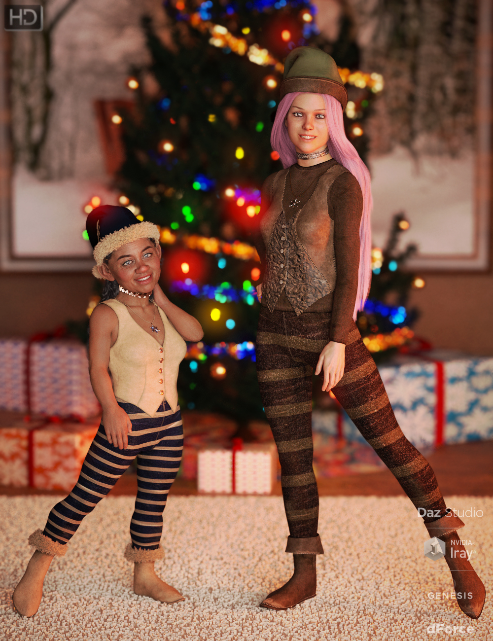 dForce Evergreens Female Outfit Textures by: Shox-Design, 3D Models by Daz 3D