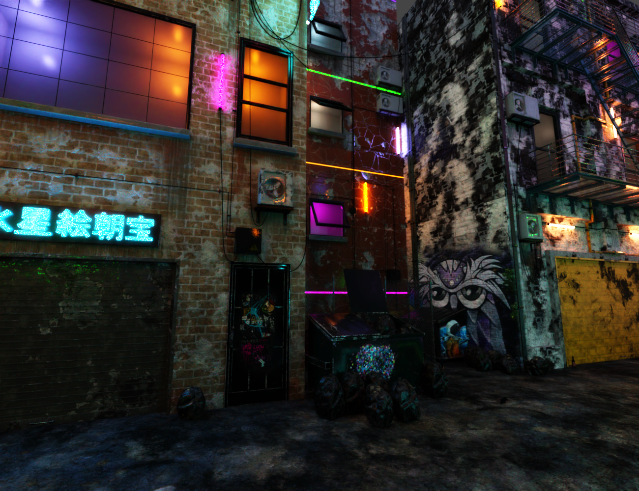 Neo City - Alley Neo City - Alley by: Modu8, 3D Models by Daz 3D