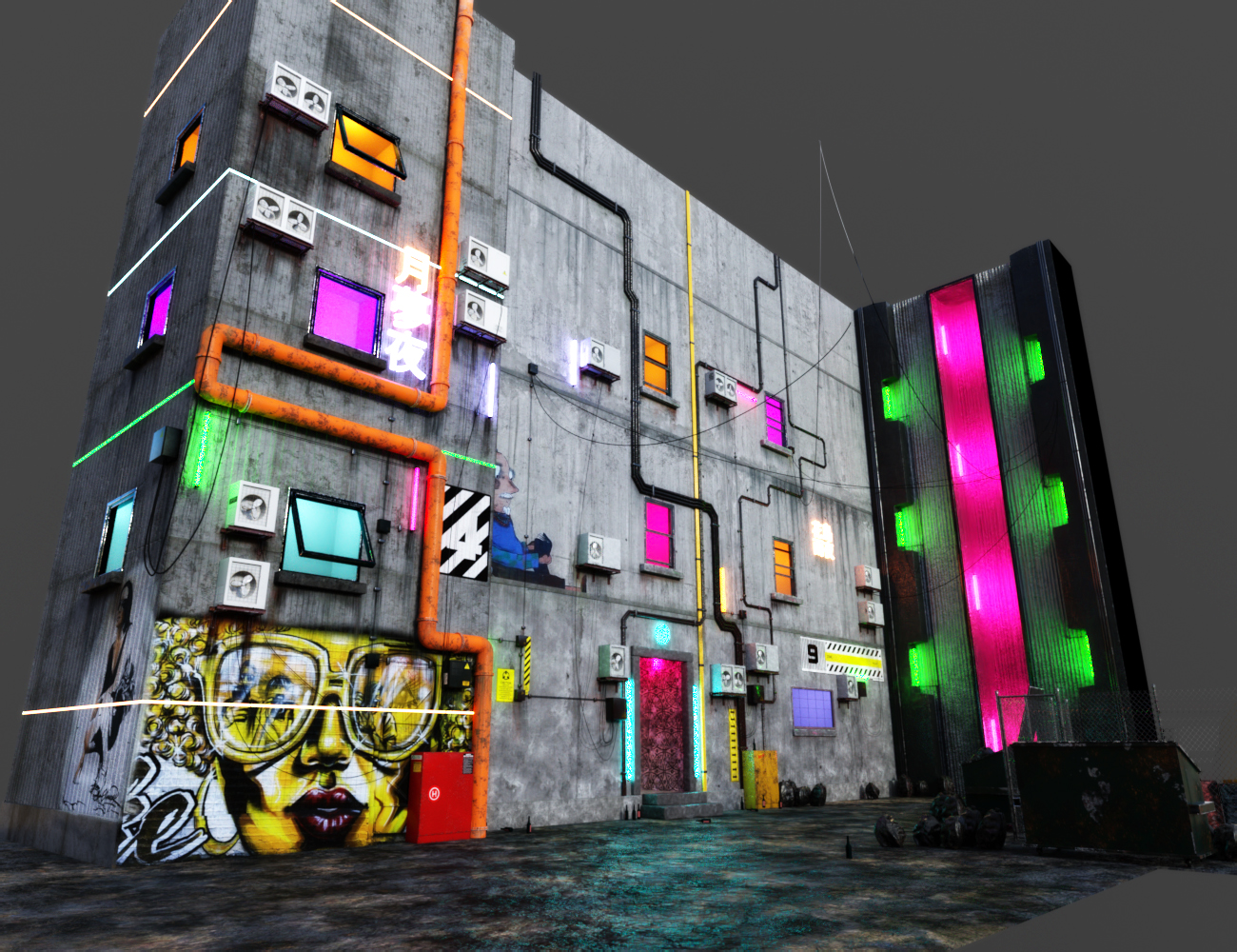 Neo City - Alley Neo City - Alley by: Modu8, 3D Models by Daz 3D