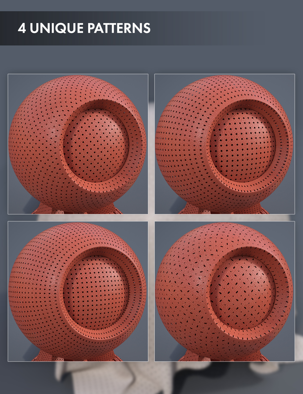 Leather Collection: Perforated Leather Collection: Perforated by: Dimidrol, 3D Models by Daz 3D