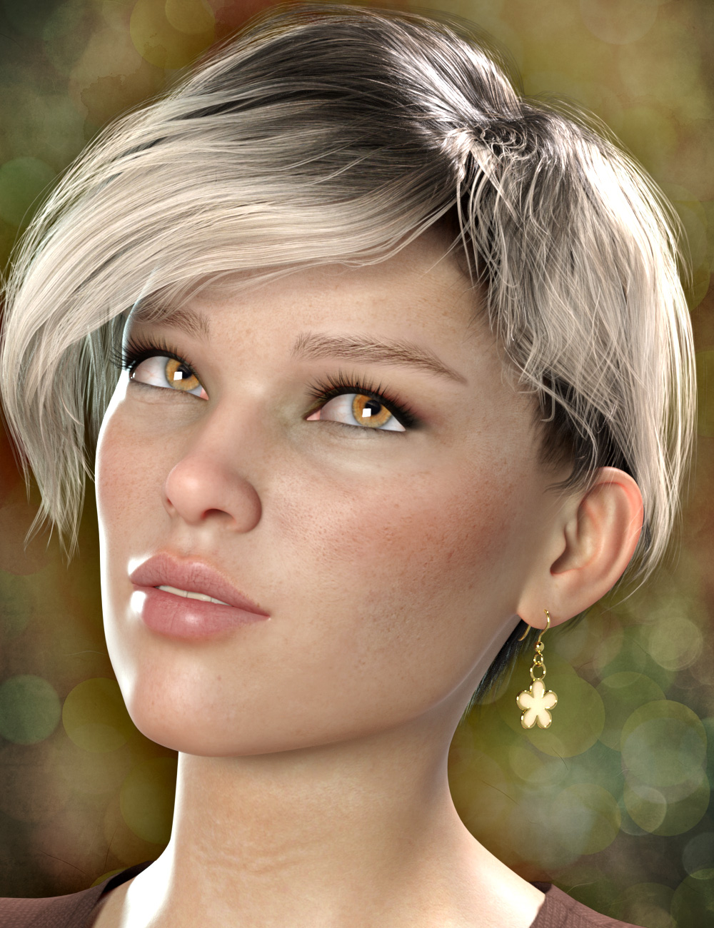 Flower Earrings for Genesis 8 Females by: esha, 3D Models by Daz 3D