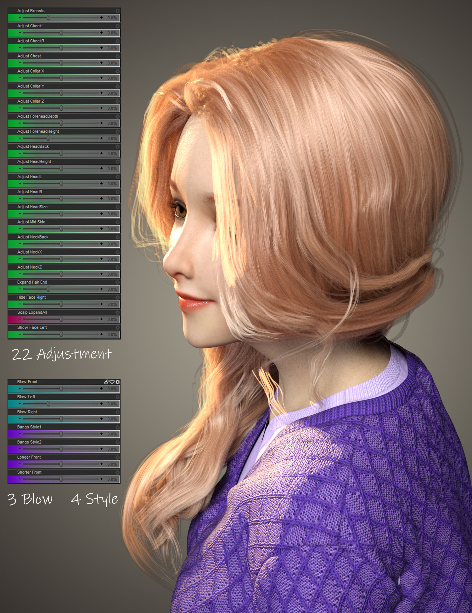 FE Charming Hair Vol 01  for Genesis 8 Females by: FeSoul, 3D Models by Daz 3D
