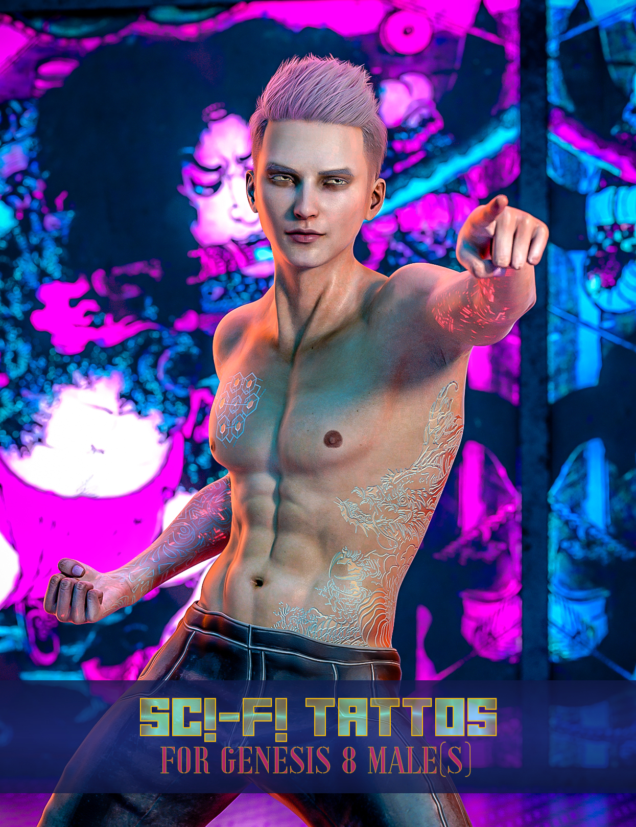 SciFi Tattoos for Genesis 8 Males