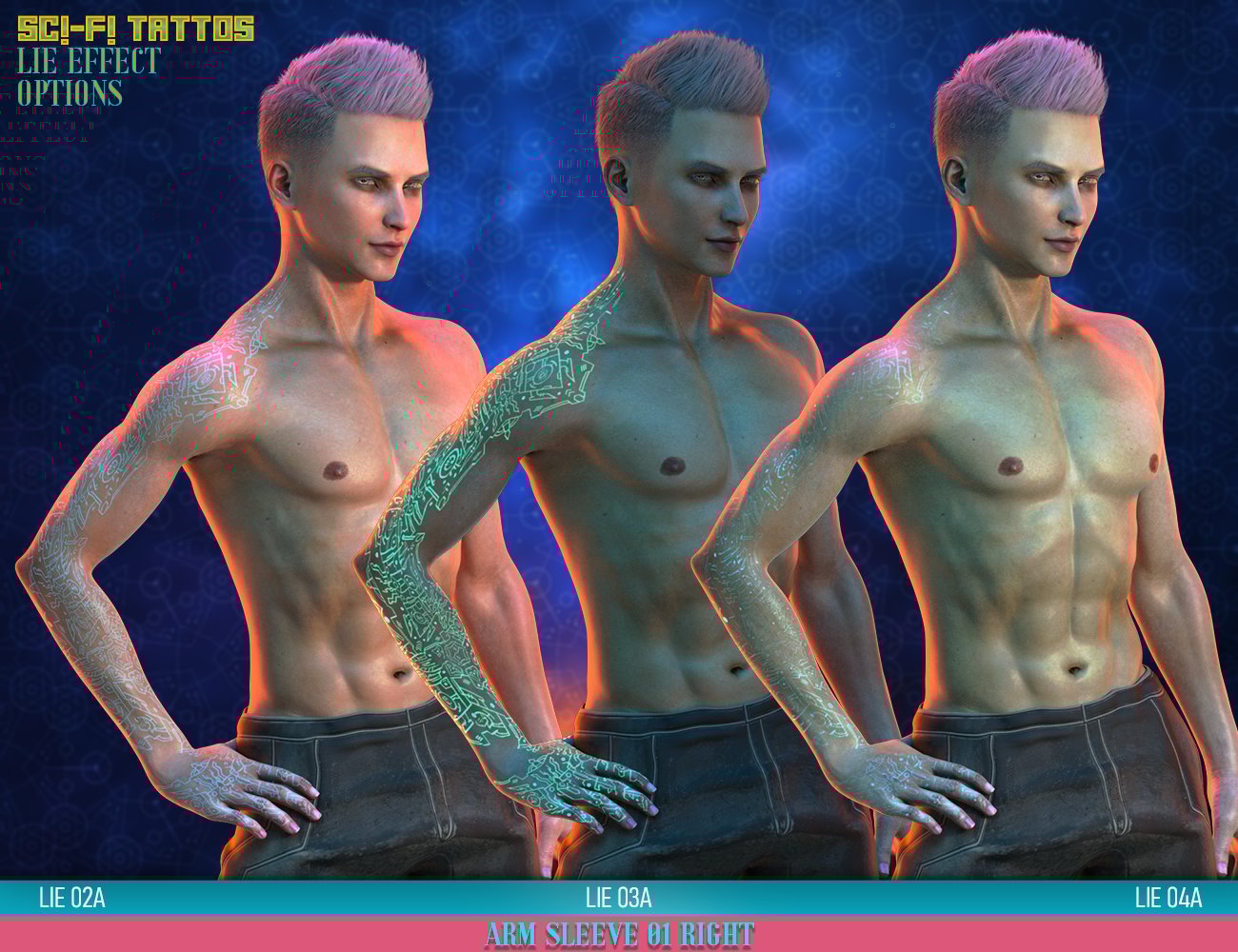 SciFi Tattoos for Genesis 8 Males SciFi Tattoos for Genesis 8 Males by: FenixPhoenixEsid, 3D Models by Daz 3D
