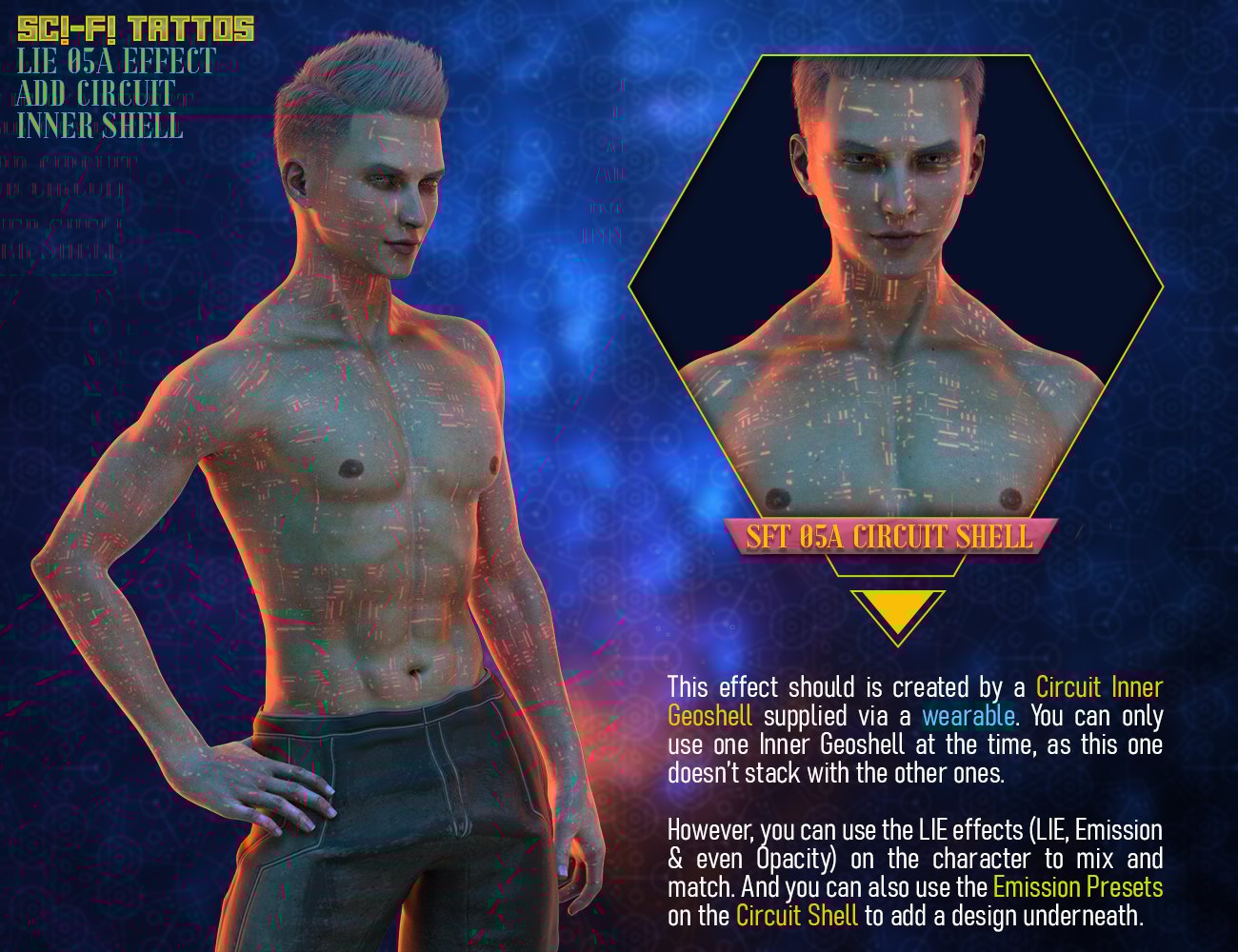 SciFi Tattoos for Genesis 8 Males SciFi Tattoos for Genesis 8 Males by: FenixPhoenixEsid, 3D Models by Daz 3D