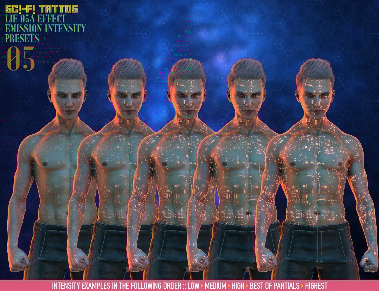 SciFi Tattoos for Genesis 8 Males SciFi Tattoos for Genesis 8 Males by: FenixPhoenixEsid, 3D Models by Daz 3D