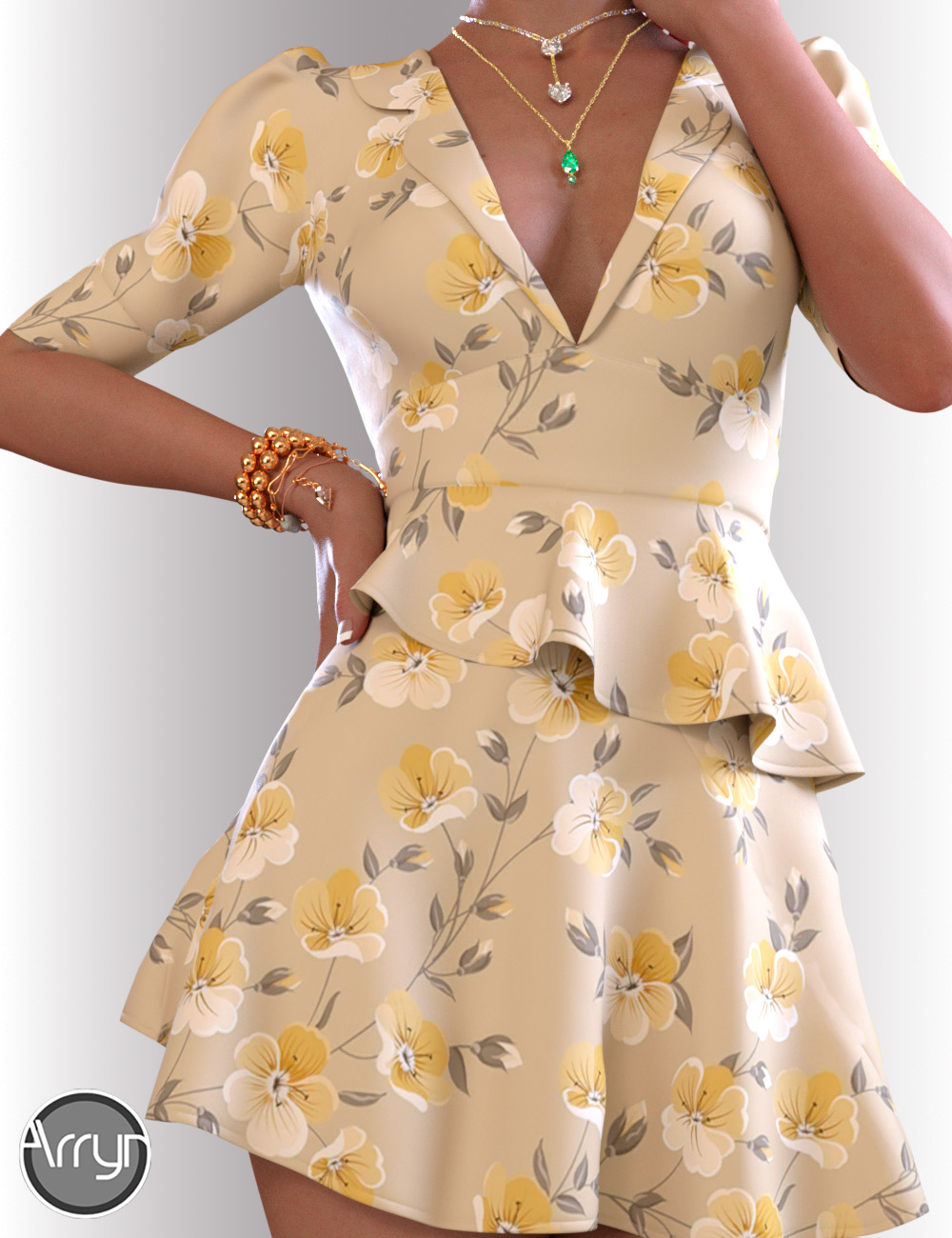 dForce Hailee Dress for Genesis 8 Female(s) by: OnnelArryn, 3D Models by Daz 3D