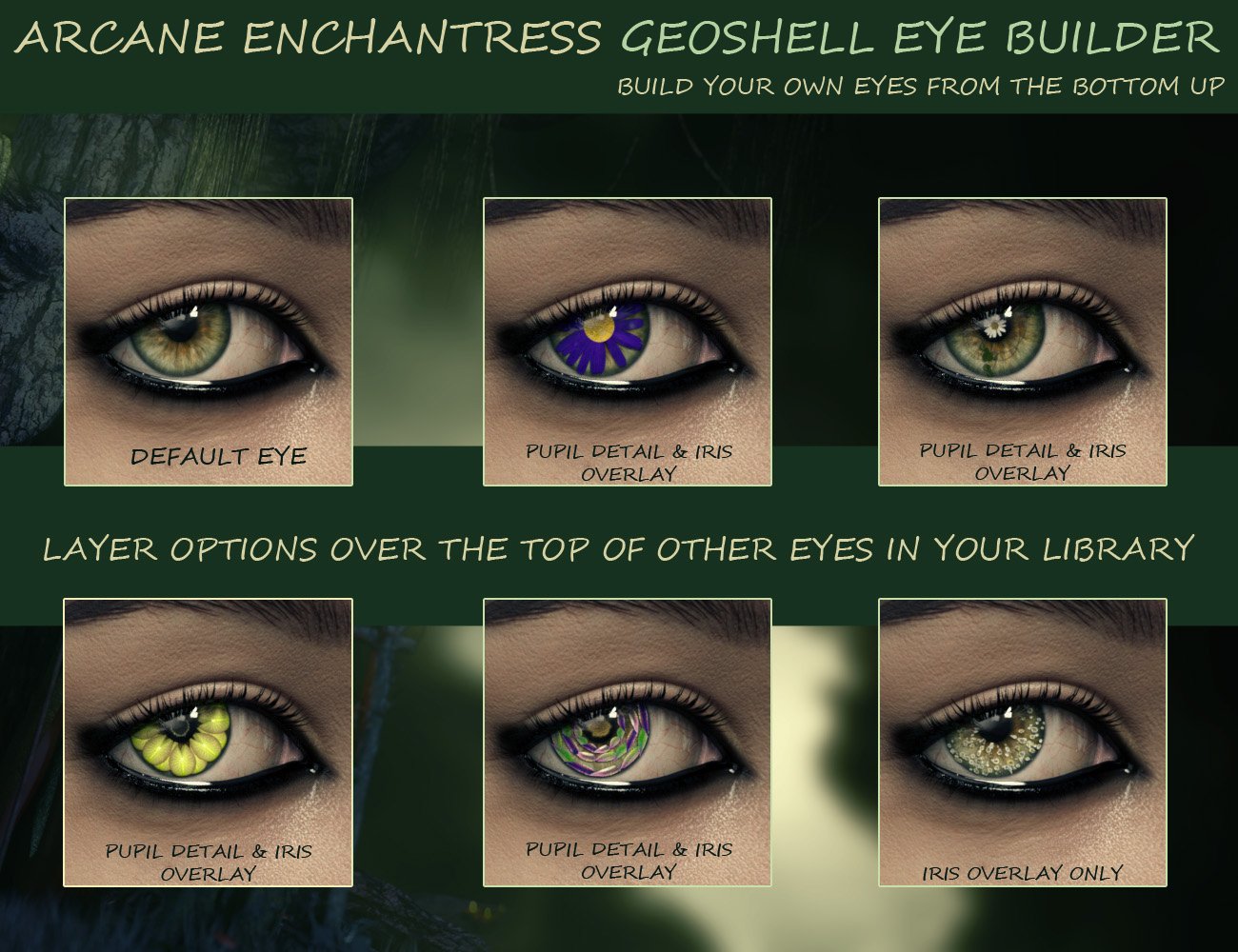 Arcane Enchantress Geoshell Eye Builder For Genesis 8 Female by: ForbiddenWhispers, 3D Models by Daz 3D
