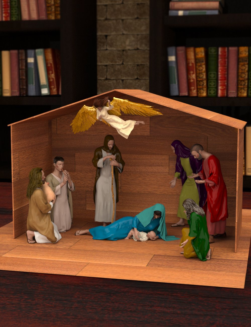 Mix-n-Match Nativity Poses for Genesis 8 by: Quixotry, 3D Models by Daz 3D