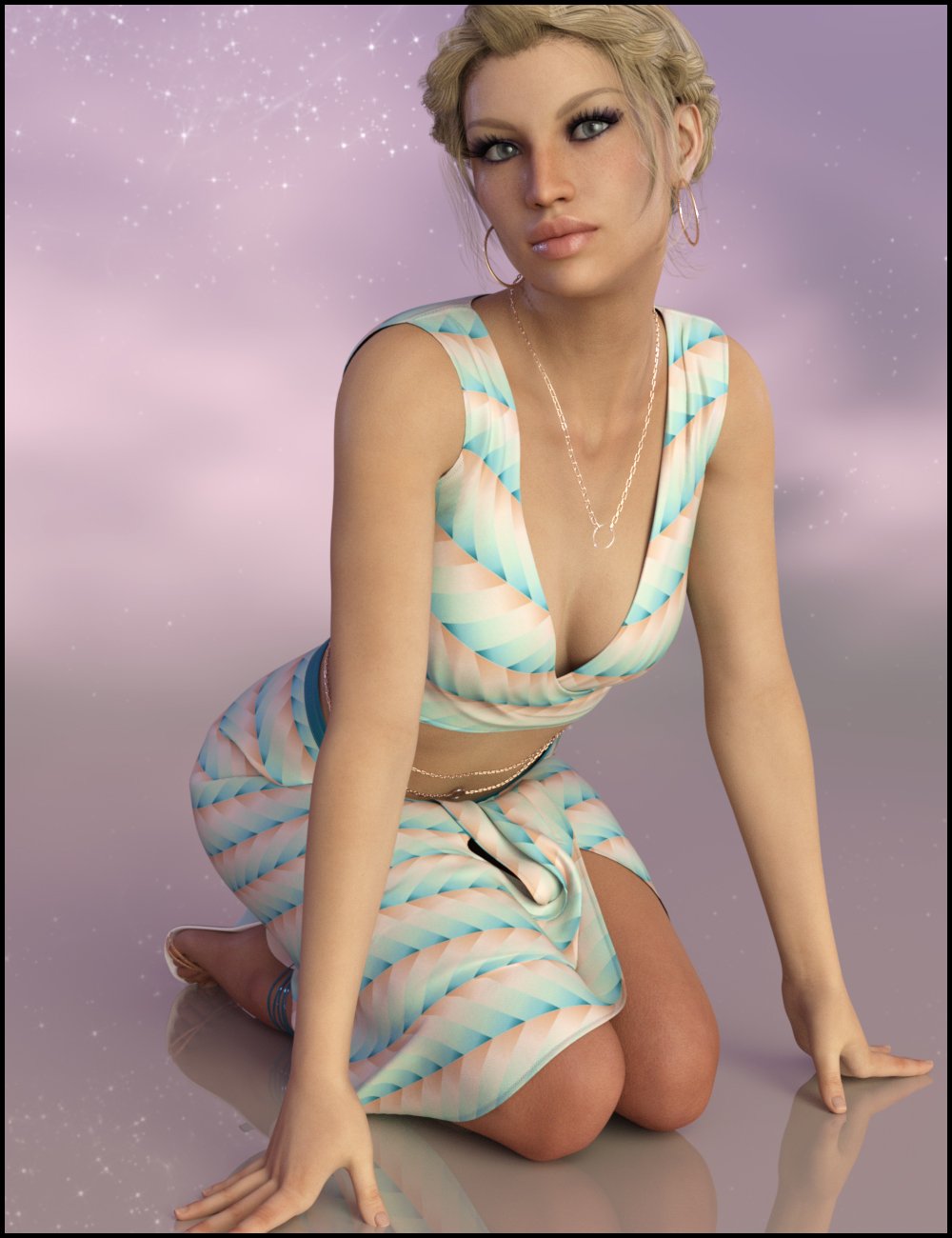 On Fleek Outfit with dForce for Genesis 8 Females by: Nikisatez, 3D Models by Daz 3D