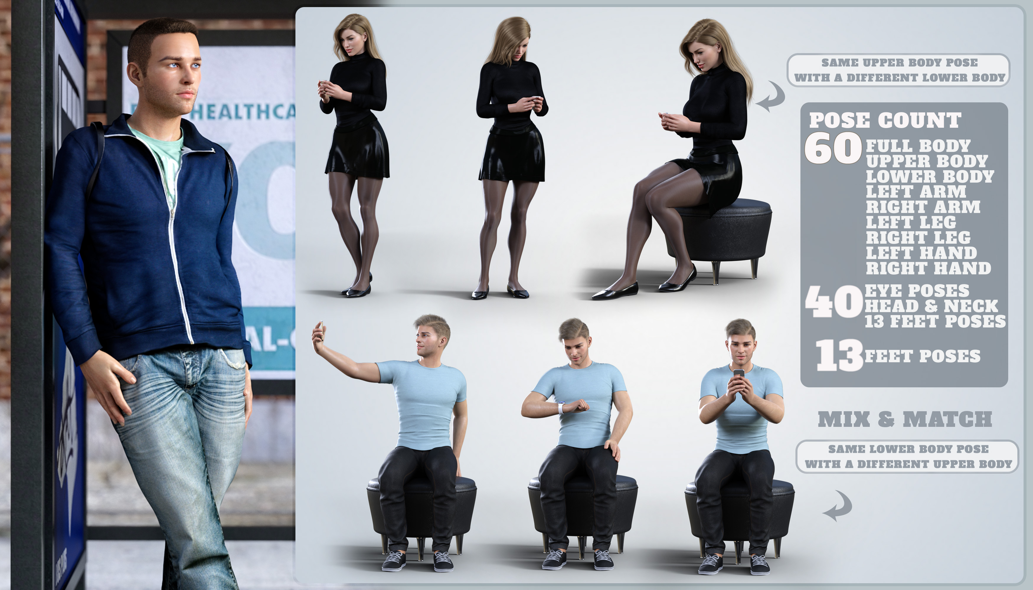 Z Urban City Pose Mega Set for Genesis 3 and 8 Z Urban City Pose Mega Set for Genesis 3 and 8 by: Zeddicuss, 3D Models by Daz 3D