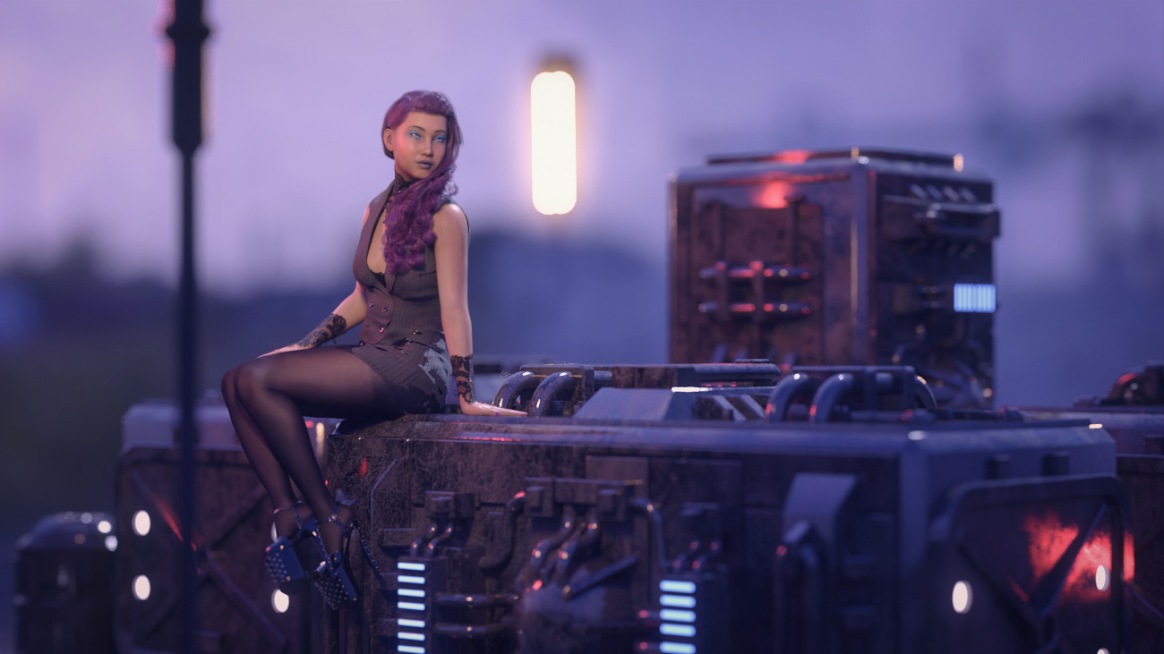 Gothica For Genesis 8 Female And Cyberpunk Place by: DreamlightWarloc, 3D Models by Daz 3D