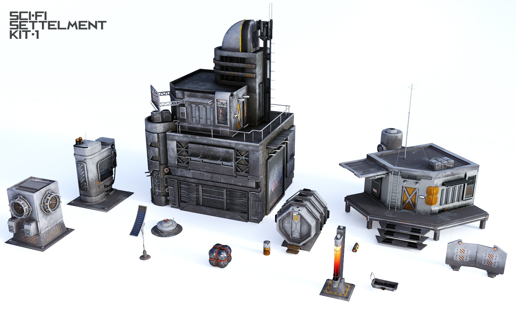 Sci-Fi Settlement Construction Set Sci-Fi Settlement Construction Set by: The AntFarm, 3D Models by Daz 3D