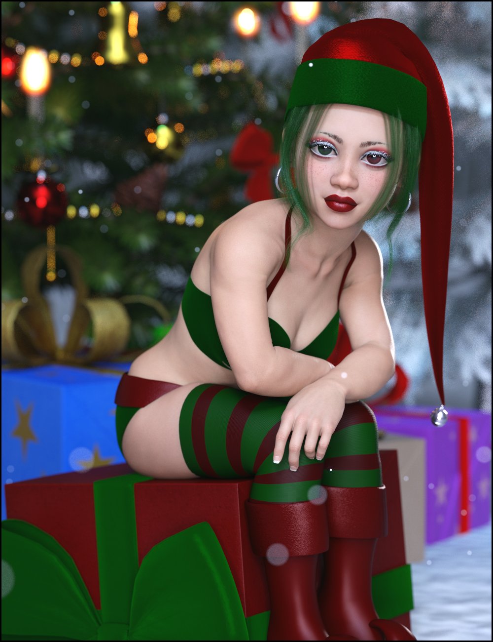 Jingle Outfit for Genesis 8 Females by: JessaiiDemonicaEvilius, 3D Models by Daz 3D