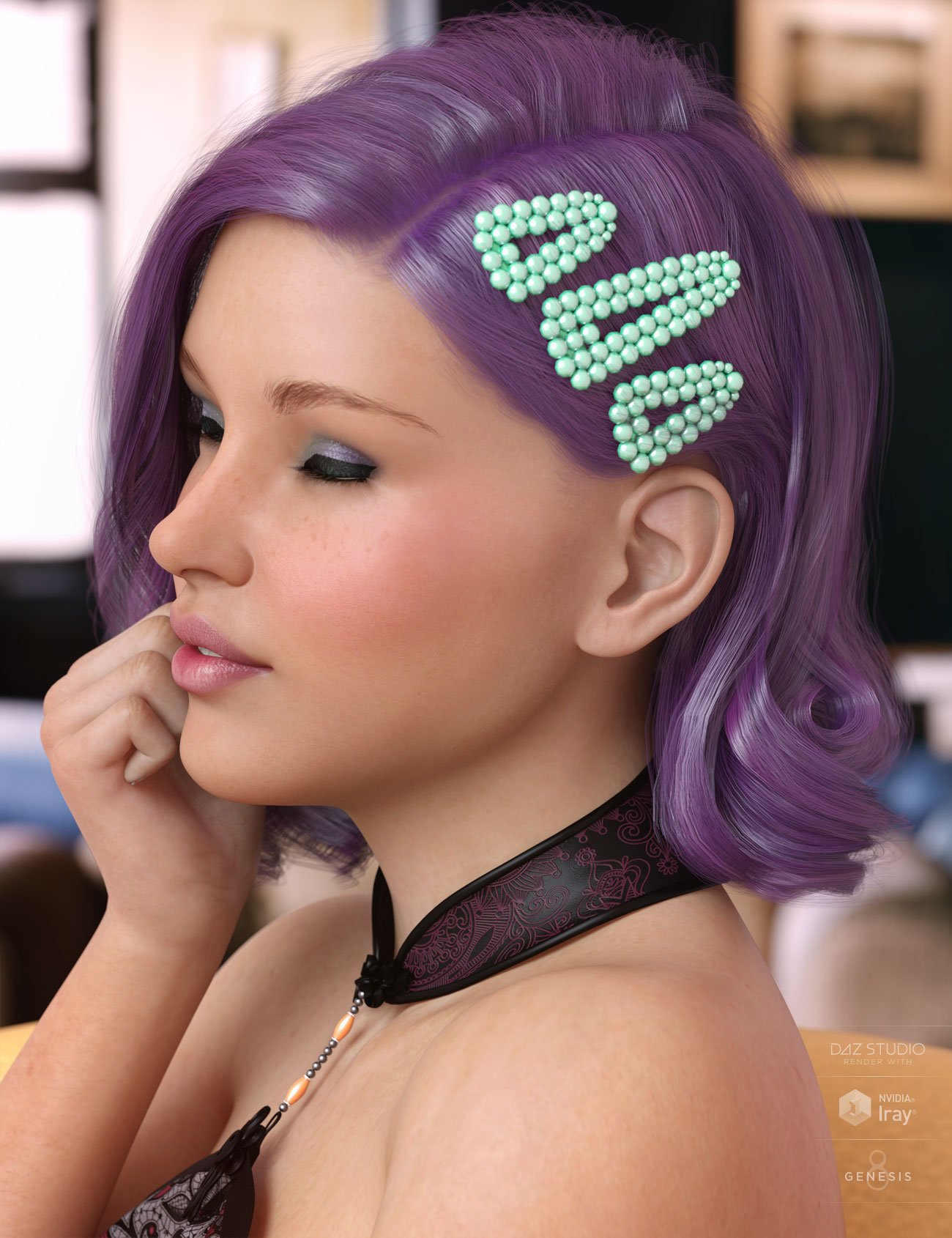 Eilis Hair for Genesis 3 & 8 Females by: AprilYSH, 3D Models by Daz 3D