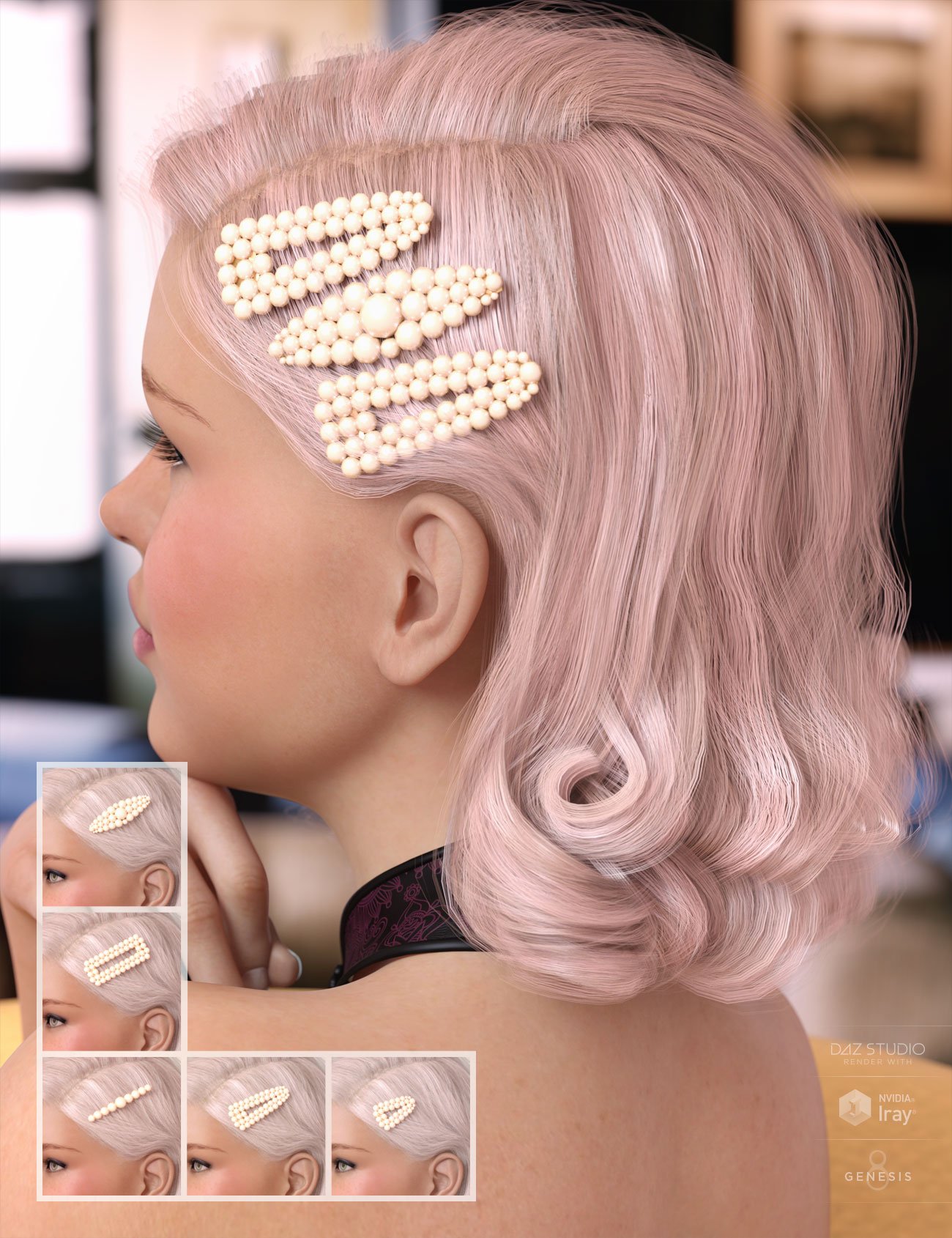 Eilis Hair for Genesis 3 & 8 Females by: AprilYSH, 3D Models by Daz 3D