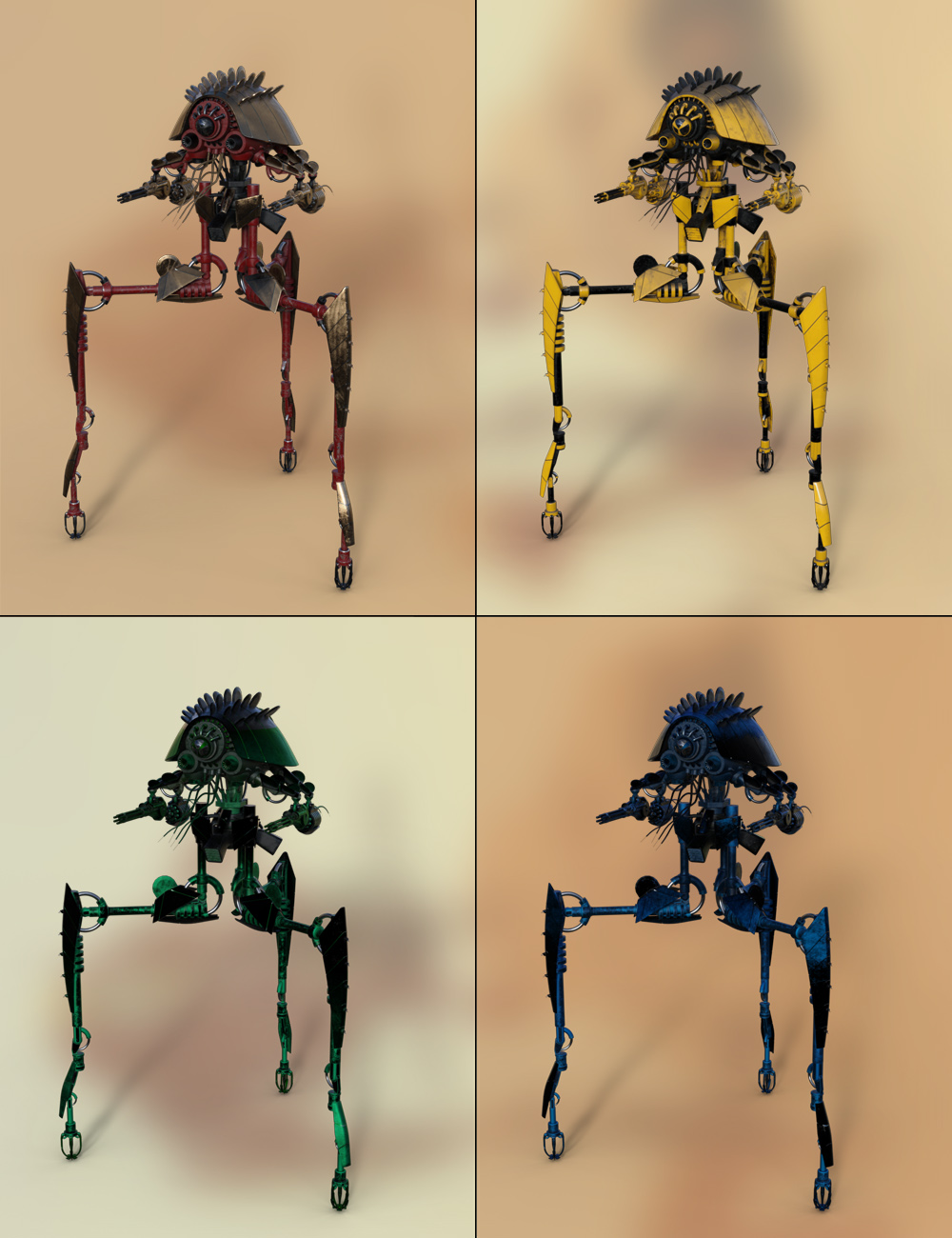 Uniforms for Steampunk Tripod Mech Uniforms for Steampunk Tripod Mech by: ForbiddenWhispers, 3D Models by Daz 3D