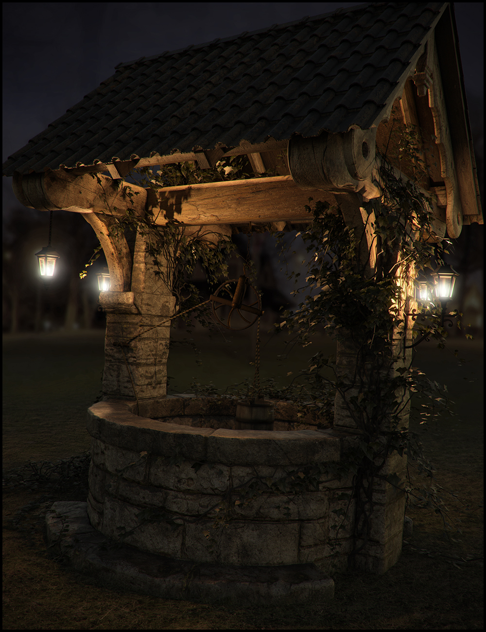 Old Village Wishing Well Iray Old Village Wishing Well Iray by: Jack Tomalin, 3D Models by Daz 3D