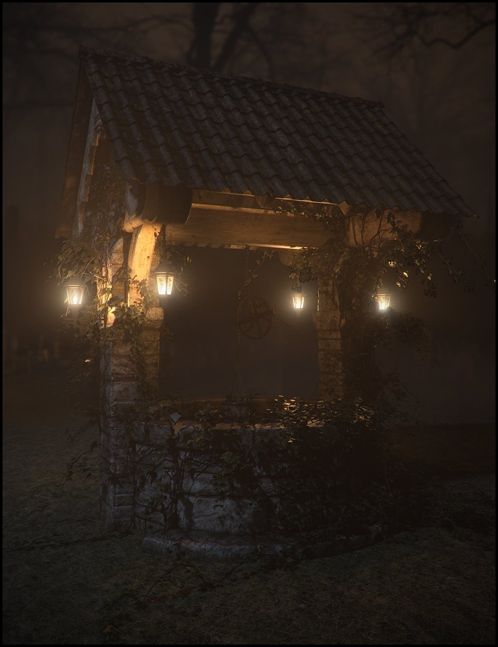 Old Village Wishing Well Iray by: Jack Tomalin, 3D Models by Daz 3D