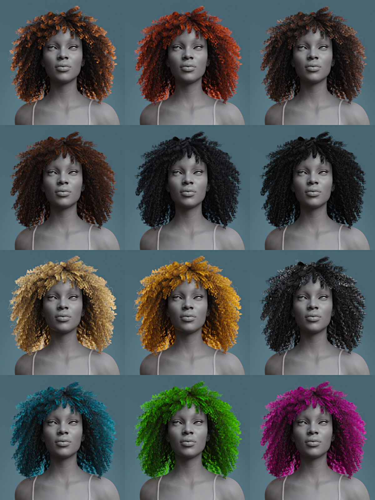 dForce Ayaan Hair for Genesis 8 Females by: Toyen, 3D Models by Daz 3D