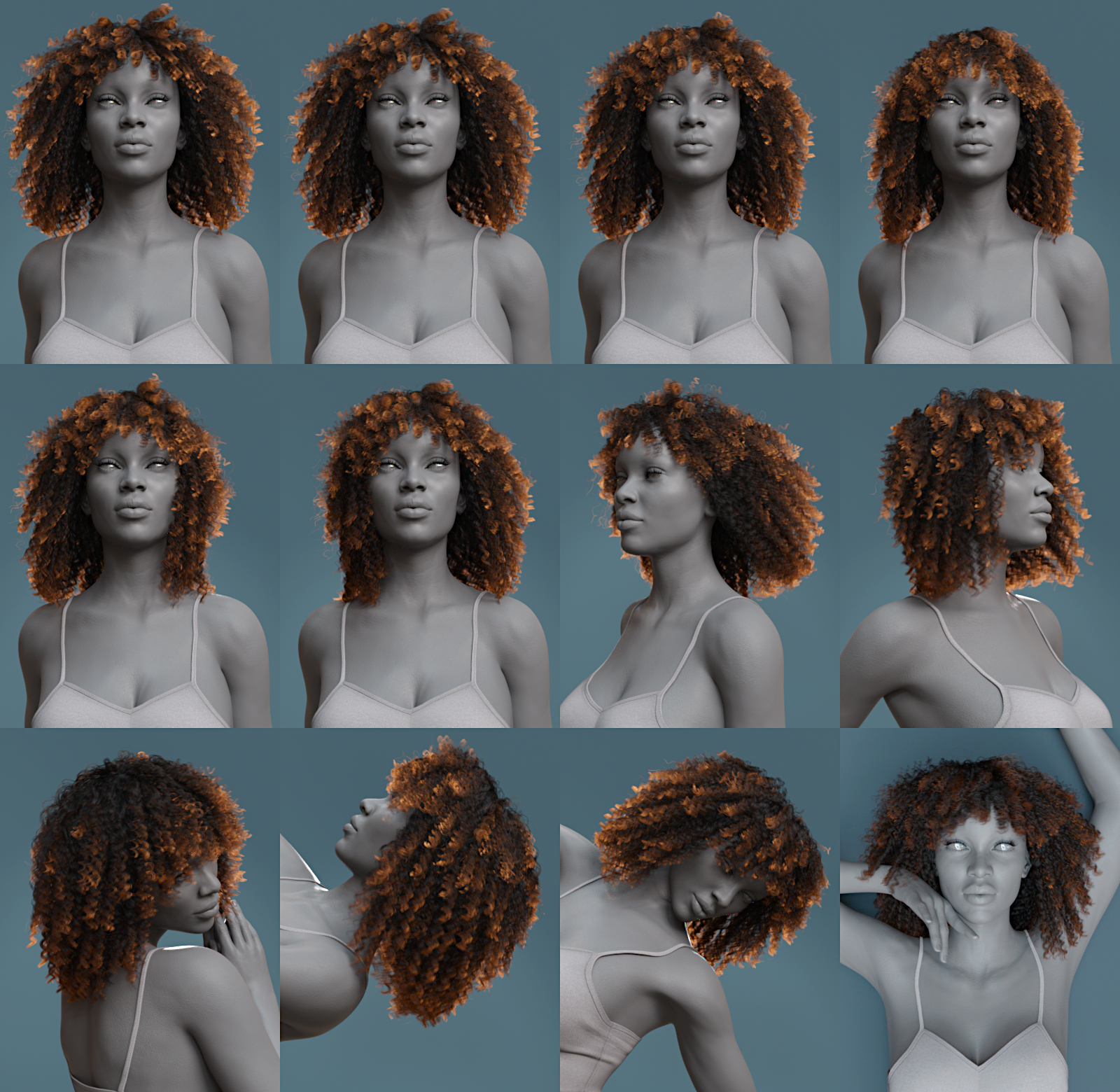 dForce Ayaan Hair for Genesis 8 Females by: Toyen, 3D Models by Daz 3D