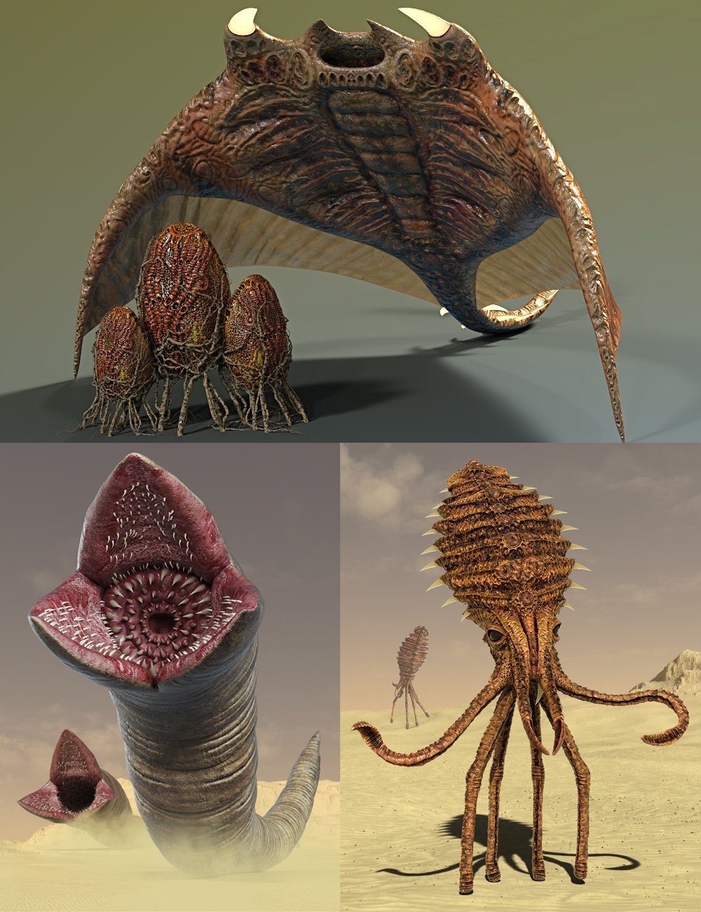 Sand Creatures by: midnight_stories, 3D Models by Daz 3D