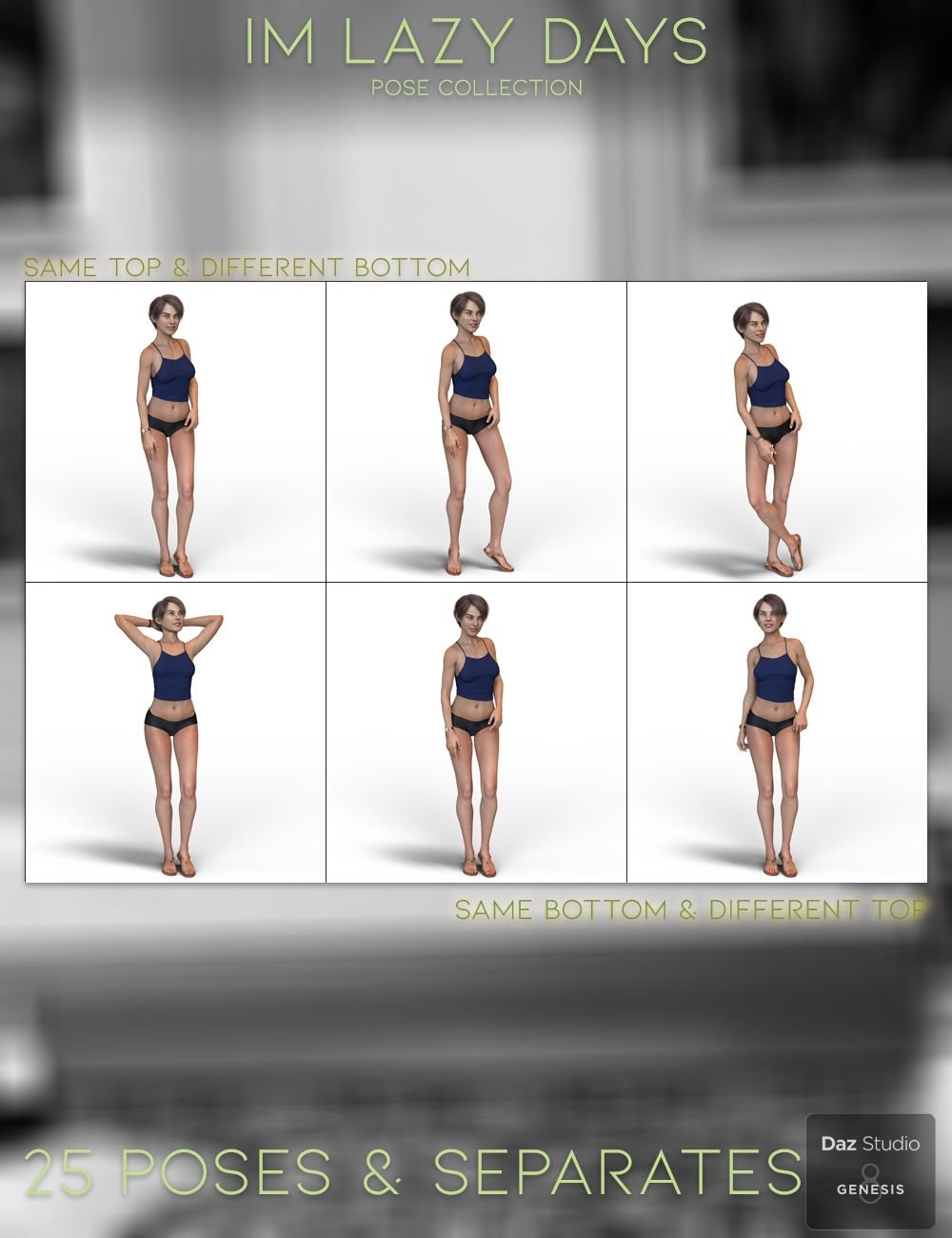 IM Lazy Days Pose Collection for Genesis 8 Female IM Lazy Days Pose Collection for Genesis 8 Female by: Paper TigerIronman, 3D Models by Daz 3D