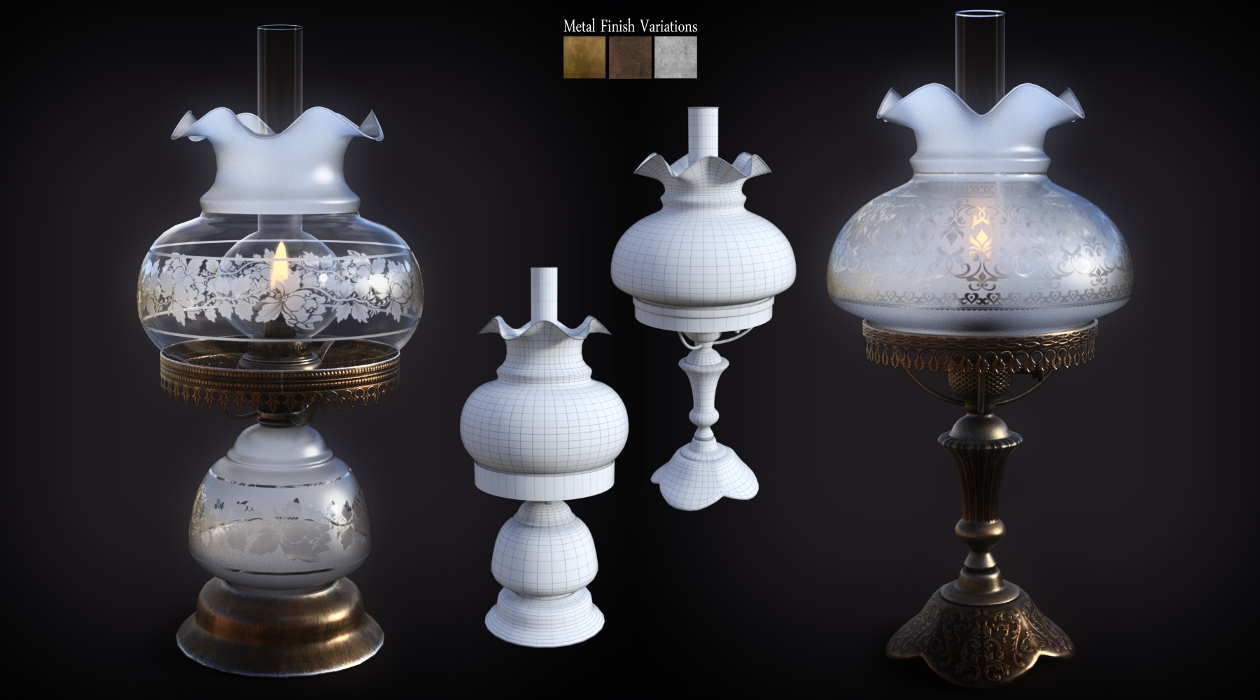 B.E.T.T.Y. Vintage Decor 02 Oil Lamps by: B.E.T.T.Y, 3D Models by Daz 3D