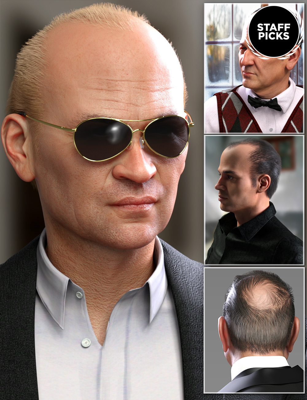 Mr Banks Hair Layers for Genesis 8 Male by: Titan Xi, 3D Models by Daz 3D