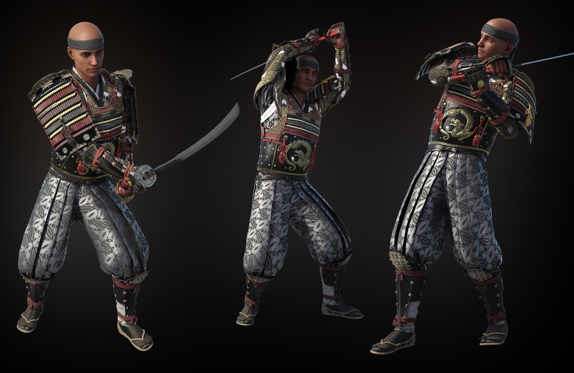 Shogun Samurai Poses for Genesis 8 Male by: Luthbellina, 3D Models by Daz 3D