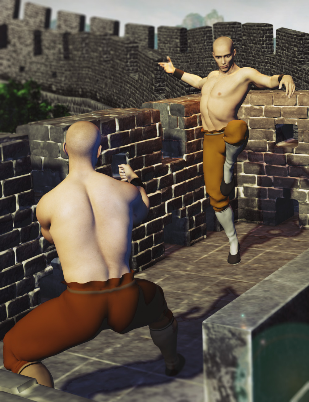 KungFu Poses for Genesis 8 Males by: Jerry Jang, 3D Models by Daz 3D