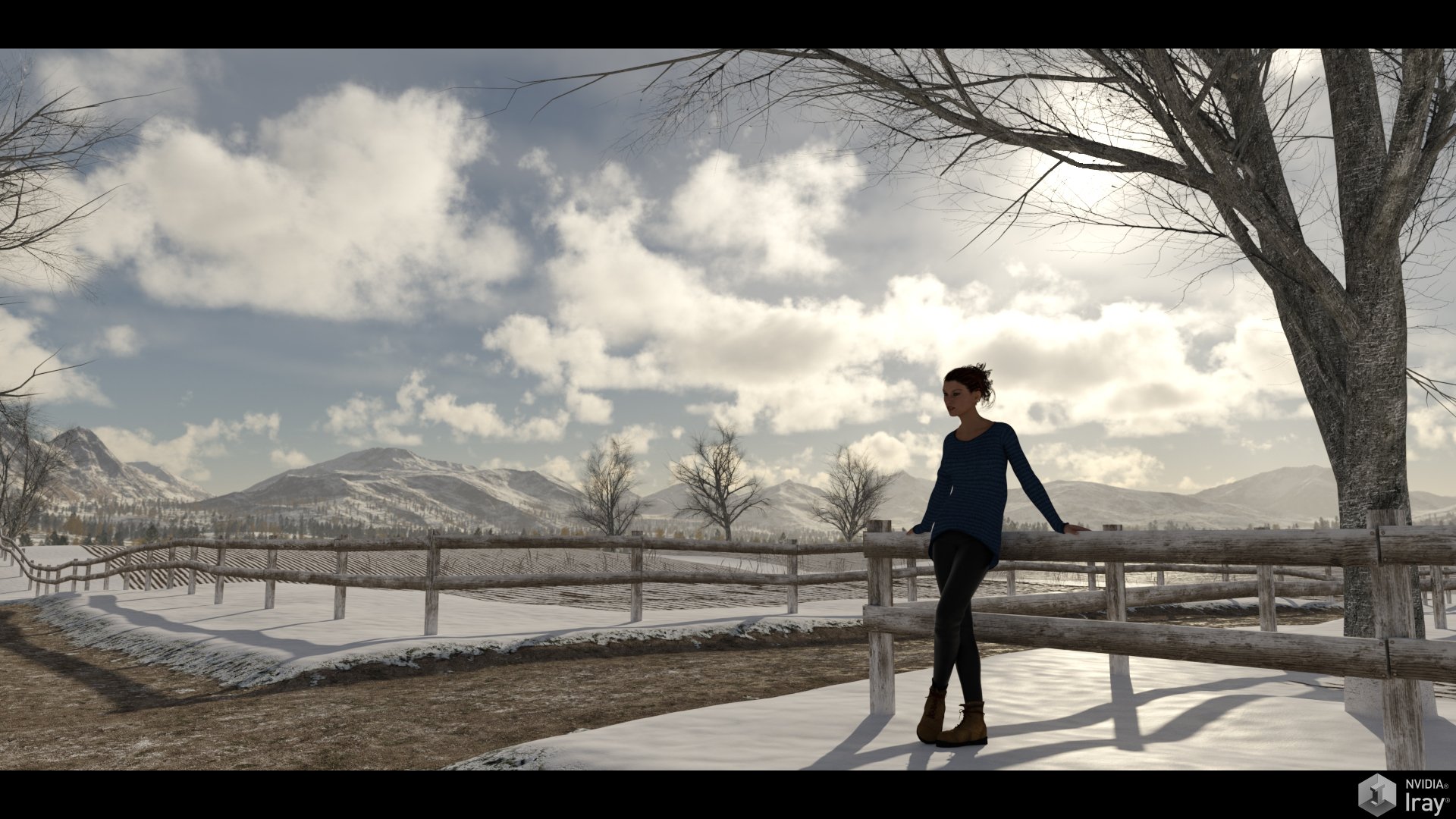 Easy Environments: Winter Fields by: Flipmode, 3D Models by Daz 3D