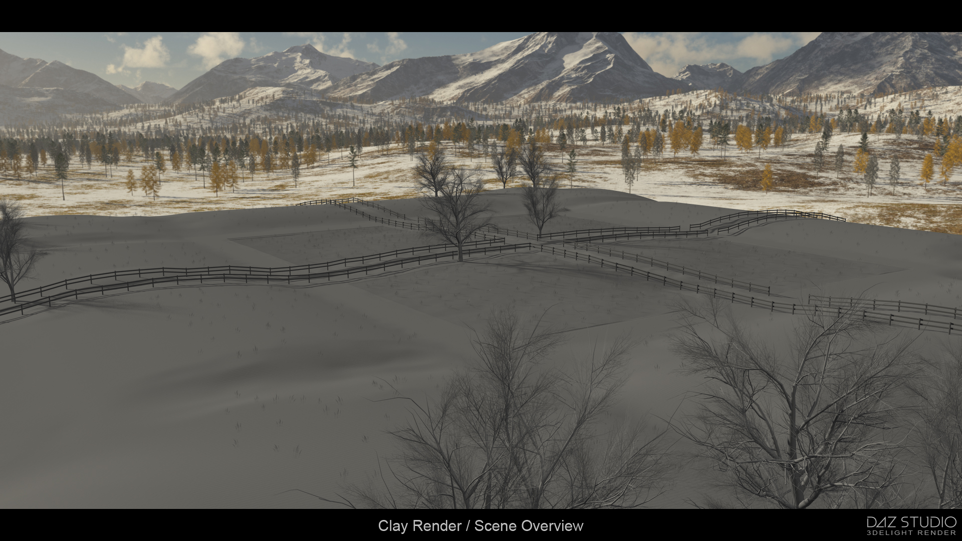 Easy Environments: Winter Fields by: Flipmode, 3D Models by Daz 3D
