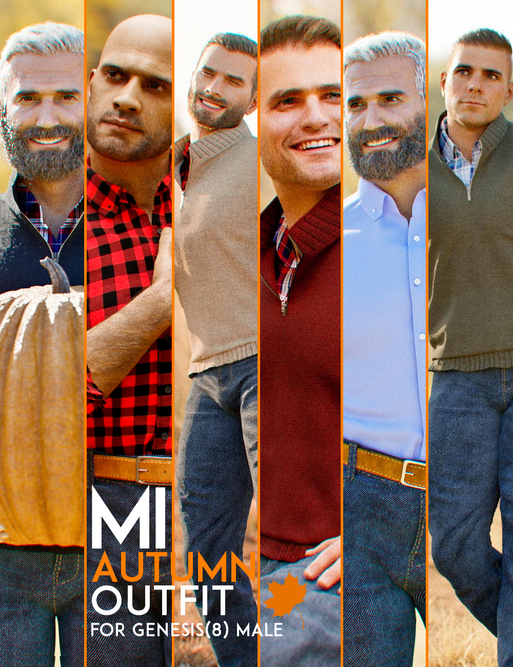 dForce MI Autumn Outfit for Genesis 8 Male(s) by: mal3Imagery, 3D Models by Daz 3D