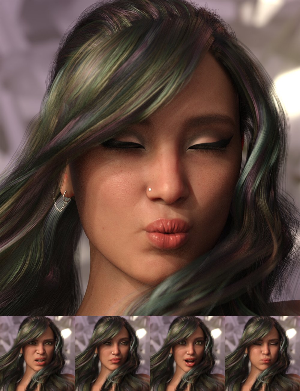 Emotional Response: Mix and Match Expressions for Genesis 8.1 Female by: Skyewolf, 3D Models by Daz 3D