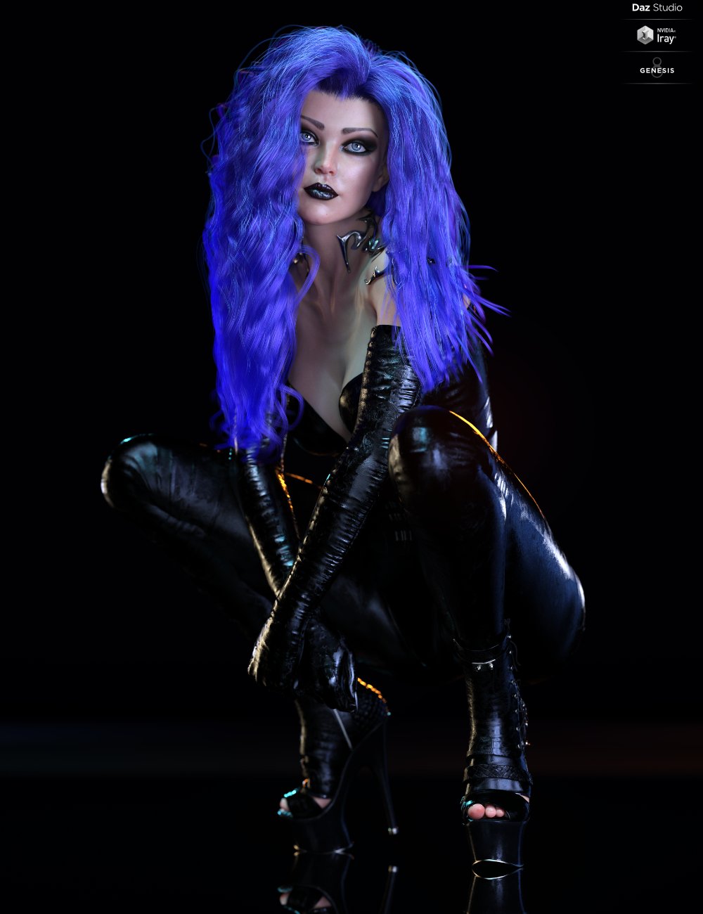 dForce Sanzu Hair for Genesis 8 Females by: HM, 3D Models by Daz 3D