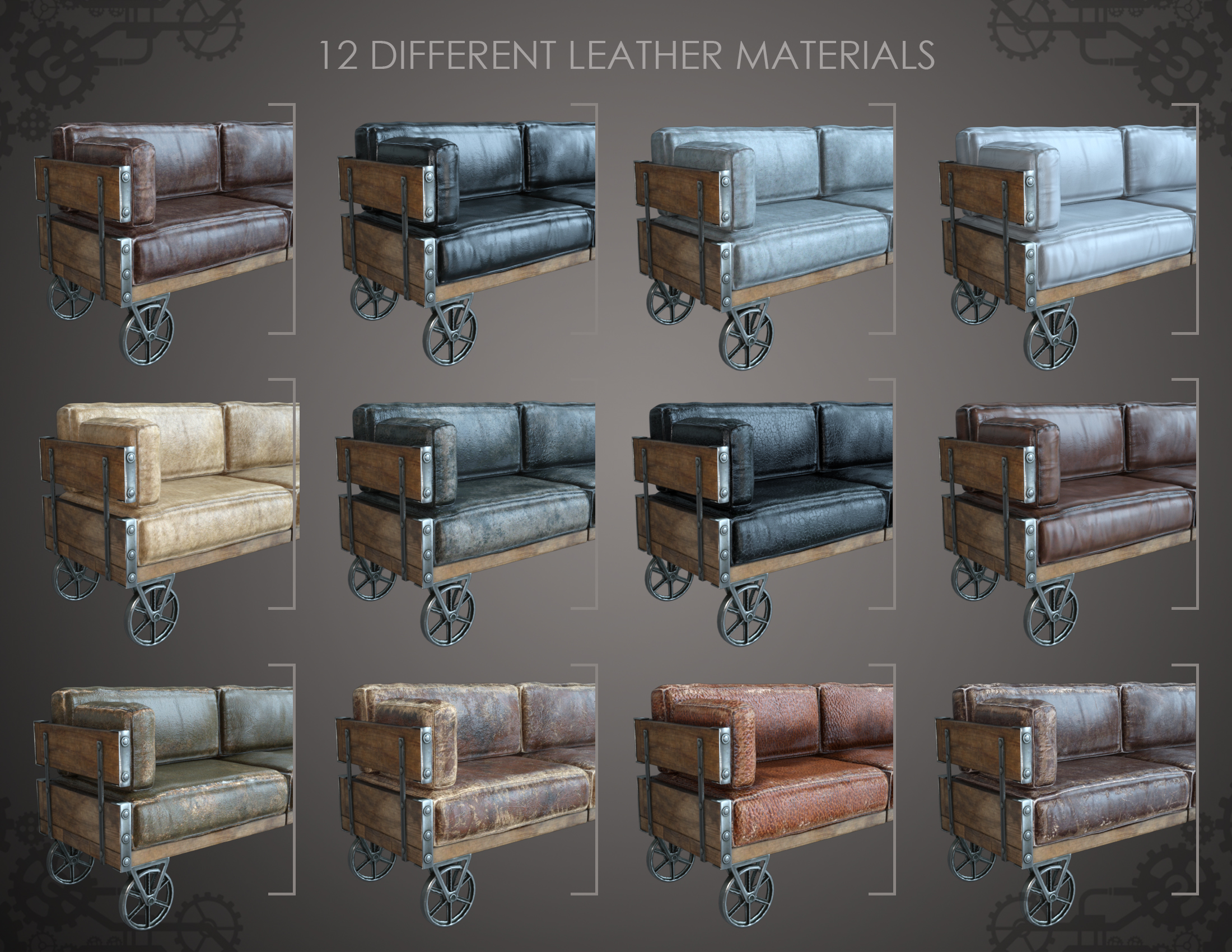 Steampunk Furniture by: fjaa3d, 3D Models by Daz 3D