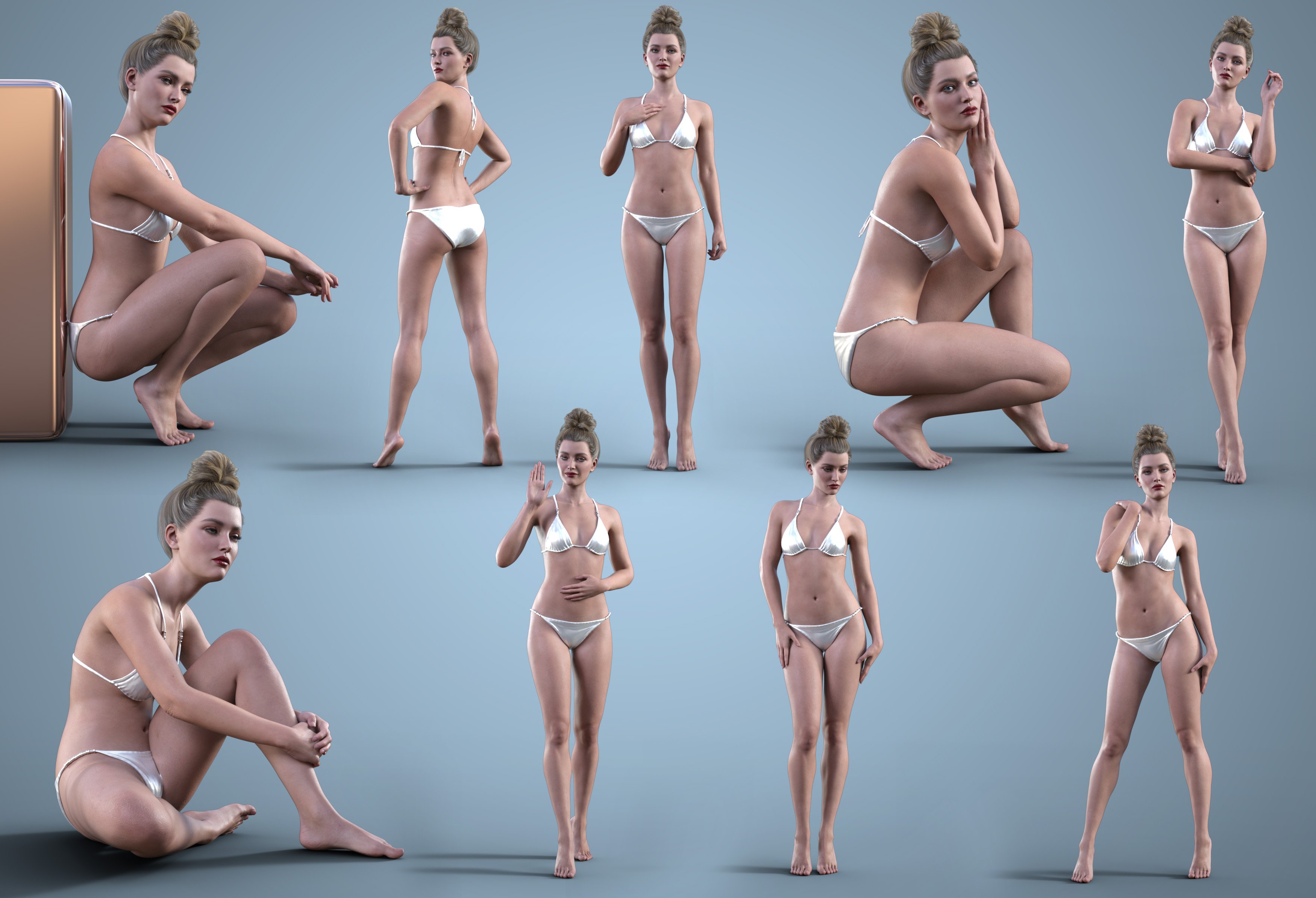 Z Model Style Poses for Genesis 8.1 Female and Victoria 8.1 by: Zeddicuss, 3D Models by Daz 3D