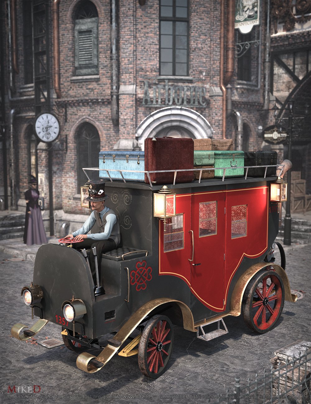 MD Steam Red and Black Carriage by: MikeD, 3D Models by Daz 3D