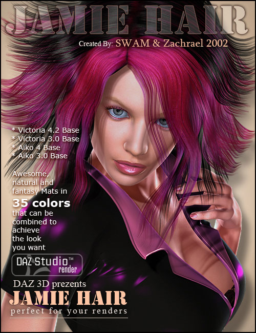 Jamie Hair for Girls by: SWAMZachrael2002, 3D Models by Daz 3D