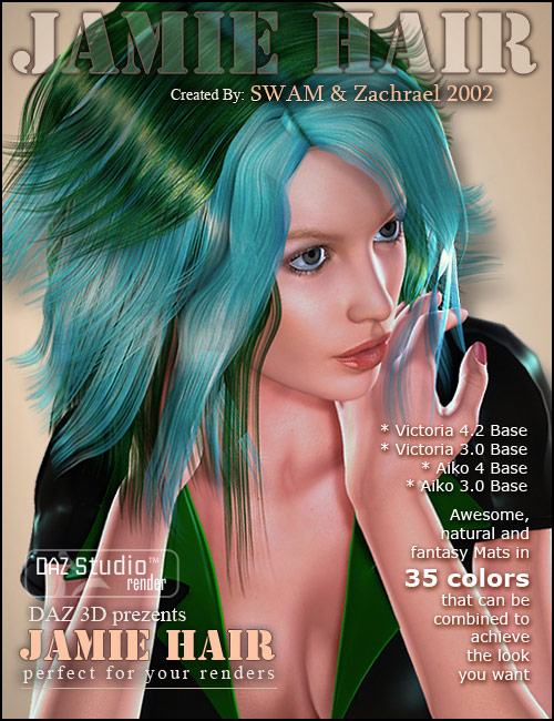 Jamie Hair for Girls by: SWAMZachrael2002, 3D Models by Daz 3D
