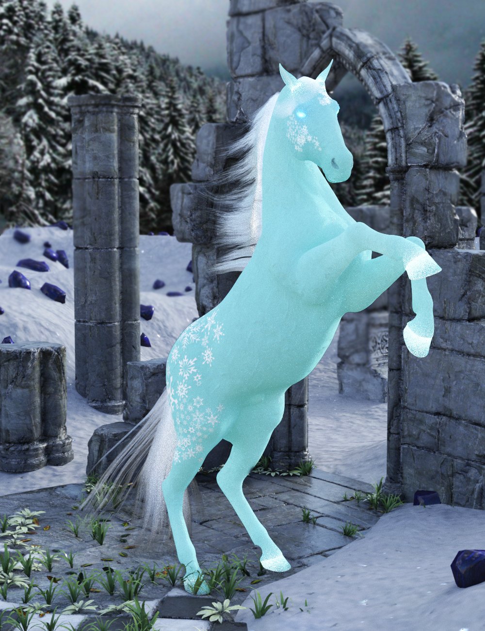 Flor De Hielo for DAZ Horse 2 by: Muscleman, 3D Models by Daz 3D