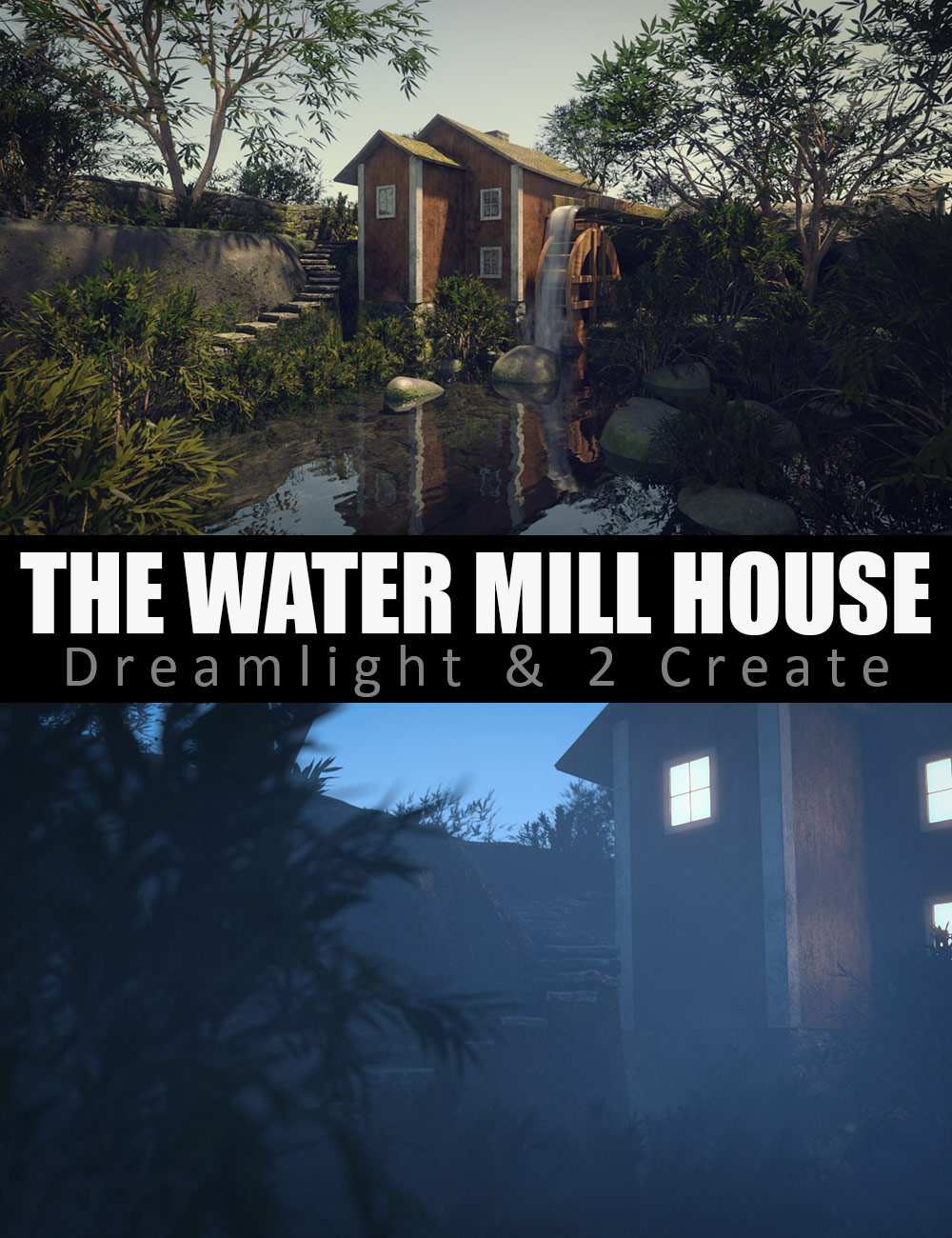 The Water Mill House by: Dreamlight2 create HB, 3D Models by Daz 3D