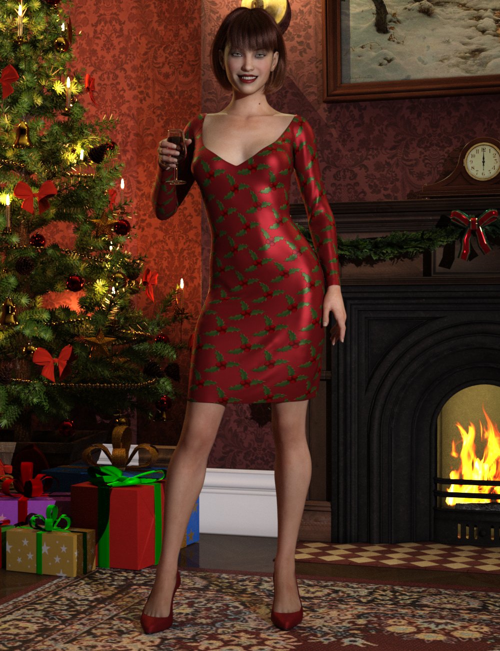 Dforce Yule Dress For Genesis 8 Females Daz 3d 5714