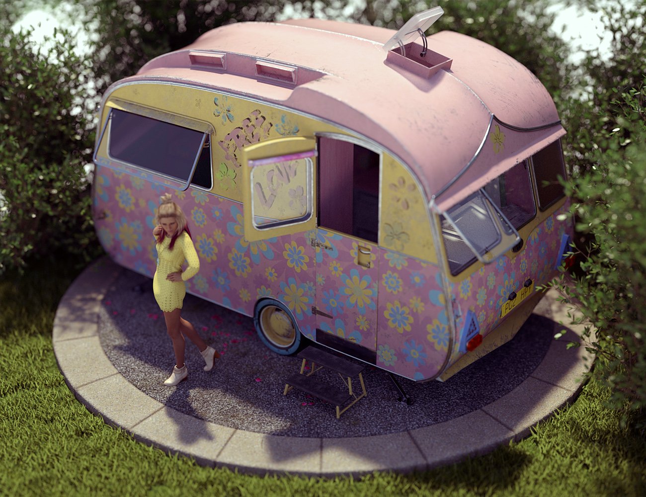 Vintage Caravan by: ForbiddenWhispersDavid Brinnen, 3D Models by Daz 3D