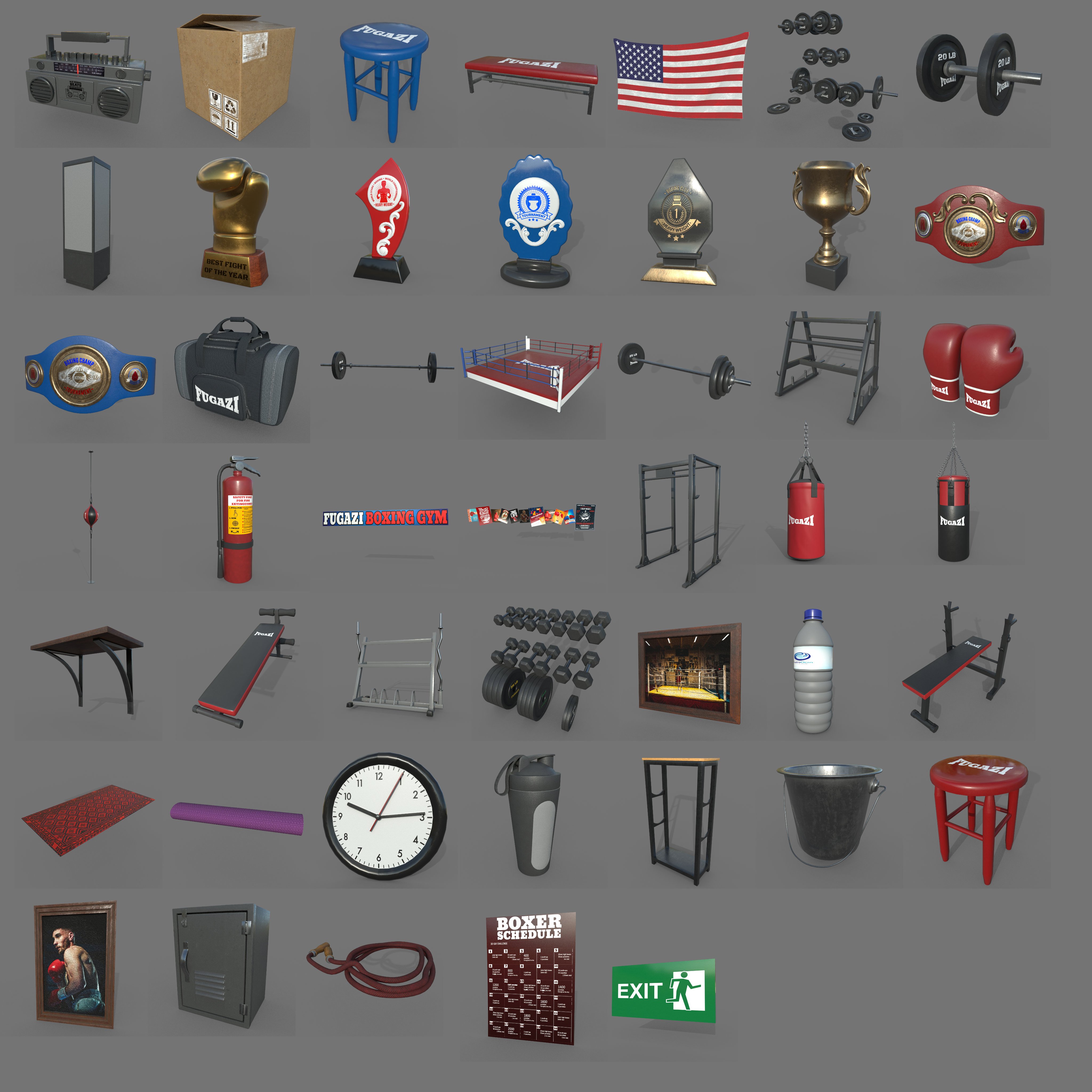 FG Boxing Gym FG Boxing Gym by: Fugazi1968Ironman, 3D Models by Daz 3D